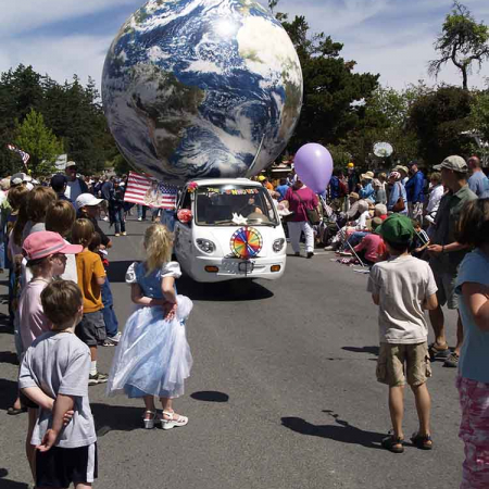 10' EarthBall, July 4th Parade, Orcas Island, WA