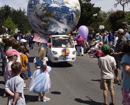 10' EarthBall, July 4th Parade, Orcas Island, WA