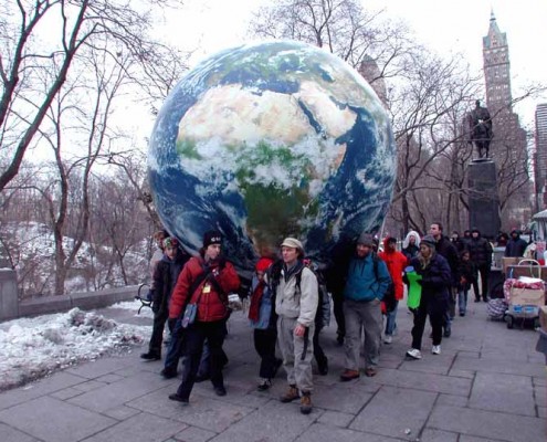 Peace March NYC World Globes by Earth Ball Globes for parades Peace March NYC