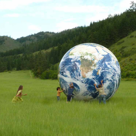 12' EarthBall, Skalitude, Twisp, WA 12' World Globe in a field