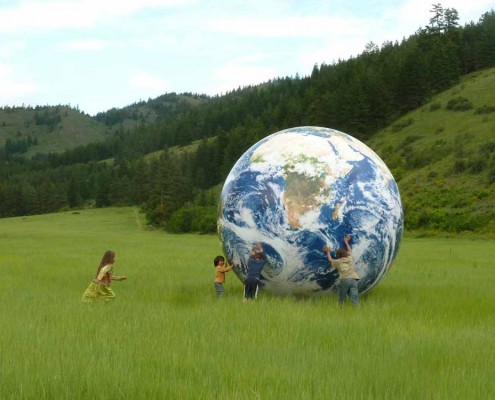 12' EarthBall, Skalitude, Twisp, WA 12' World Globe in a field