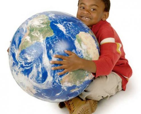 Billy with 16" EarthBall Billy with 16" EarthBall inflatable globes
