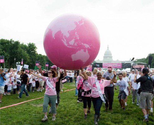 6' Custom Pink Globe for Komen Custom Globes