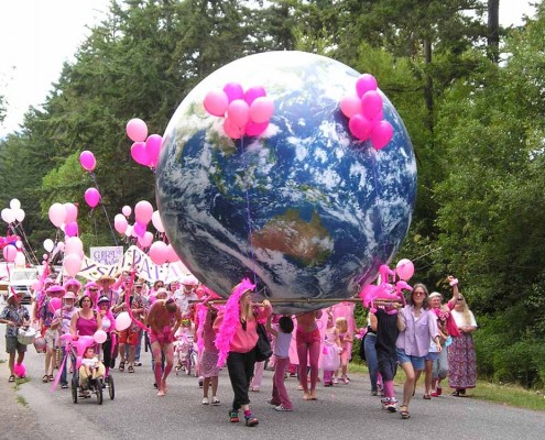 10' EarthBall, July 4th Parade, Orcas Island, WA