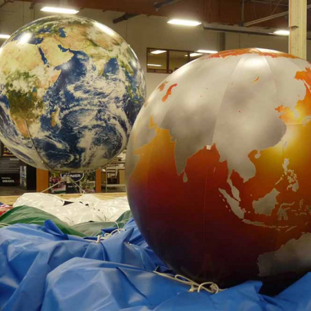 3' Orange / Silver Globe for Restaurant Custom Globes
