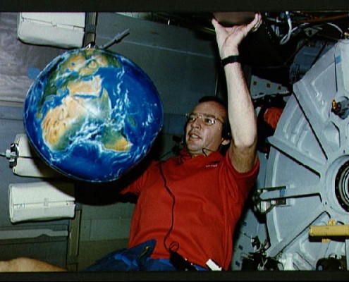 16" Earthball in Orbit aboard the Space Shuttle Atlantis EarthBalls for schools, teachers and homeschoolers