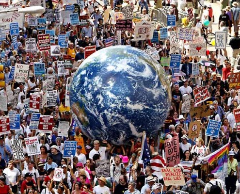 Peace March NYC Globe of the World Earth Ball Peace March NYC