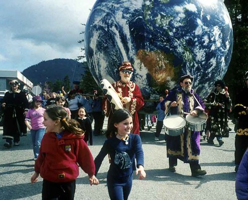 16' EarthBall, April Fools Day Parade, Orcas Island, WA 16' EarthBall in April Fools Day Parade