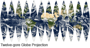 Globe Projection in 12 Gores