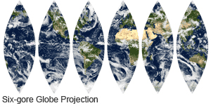 Globe Projection in 6 Gores