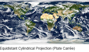 NASA Blue Marble Plate Carree Globe Projection