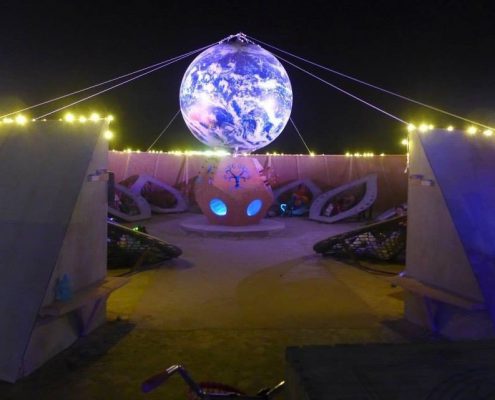 Pachamama Portal Art Installation, Burning Man 2014 Pachamama Portal Art Installation, Burning Man Giant Inflatable Globes earthball.com 2014